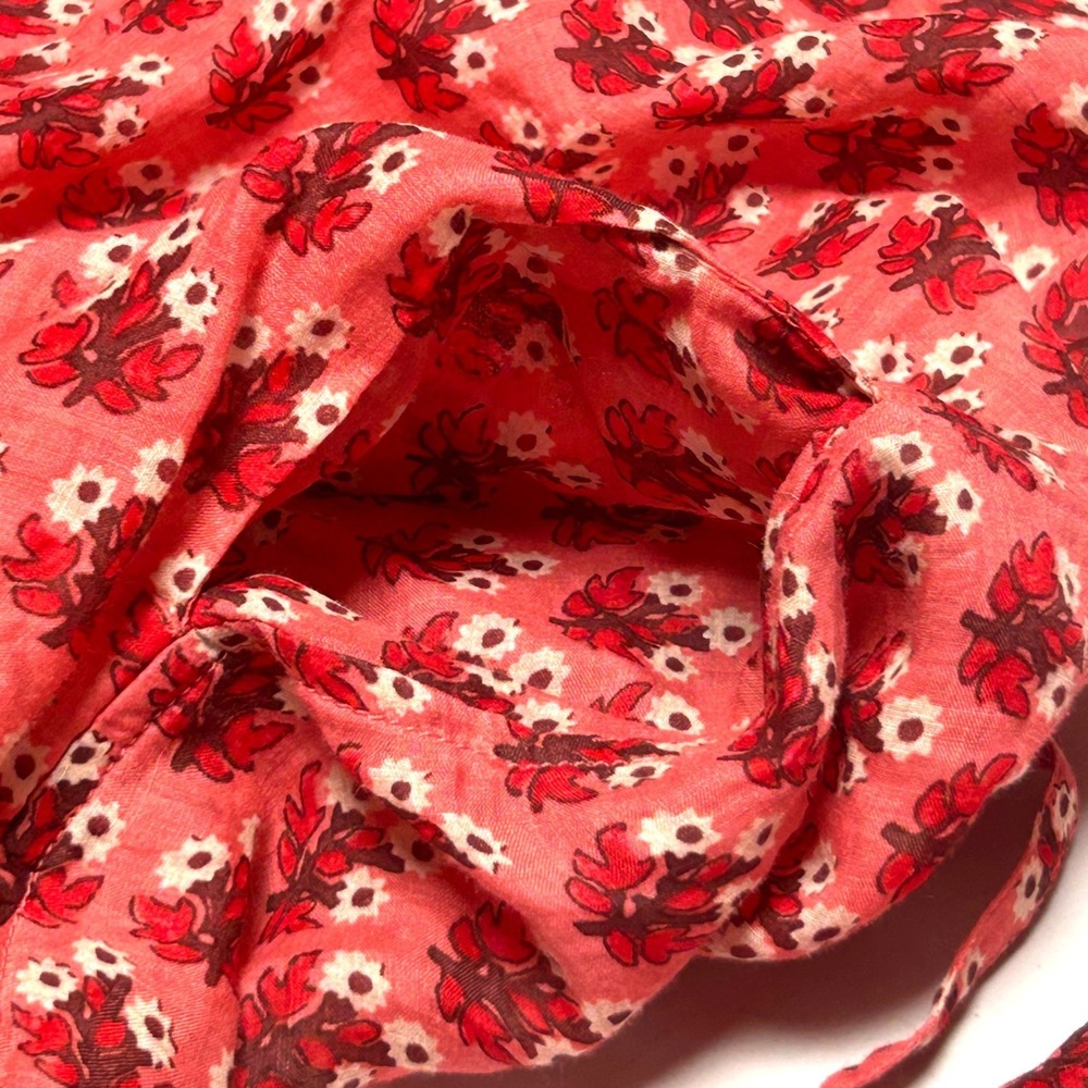 J.Crew Cabana Mini Dress M NWT Ramie Block Print Coral Floral Slip $198 - Picture 14 of 16